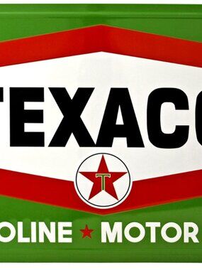 Texaco Vintage Style 50s Gas Station Gasoline and Motor Oils Metal Sign